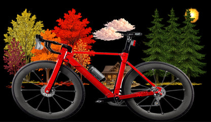 Le vélo de route LEGO® 11380 – Décor Autumn Lodge – Set LEGO® en place dans le meuble – Fond de meuble aluminium Kadris®