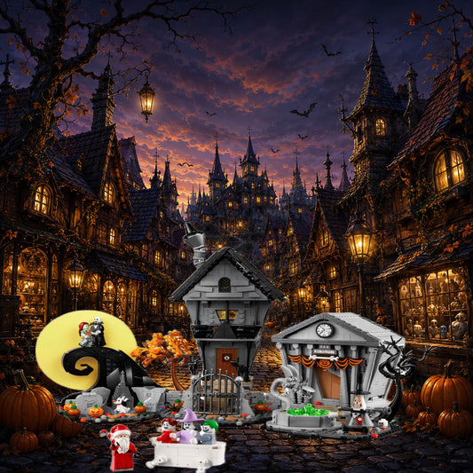 Étrange Noël de M. Jack LEGO® 21351 – Décor Village gothique – Set en place dans le meuble – Fond de meuble aluminium Kadris®