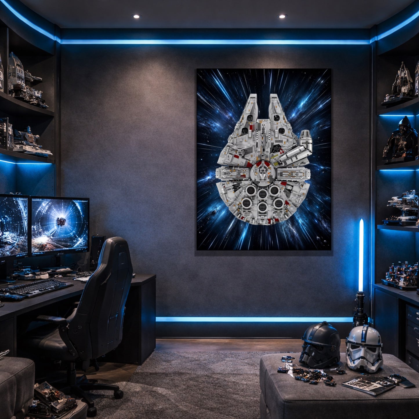 Tableaux muraux LEGO® Star Wars Faucon Millenium UCS 75192, 7 styles, 3 finitions