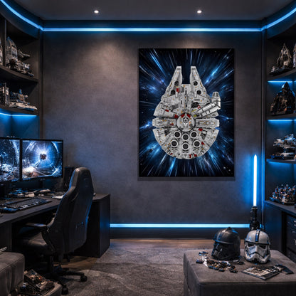 Tableaux muraux LEGO® Star Wars Faucon Millenium UCS 75192, 7 styles, 3 finitions