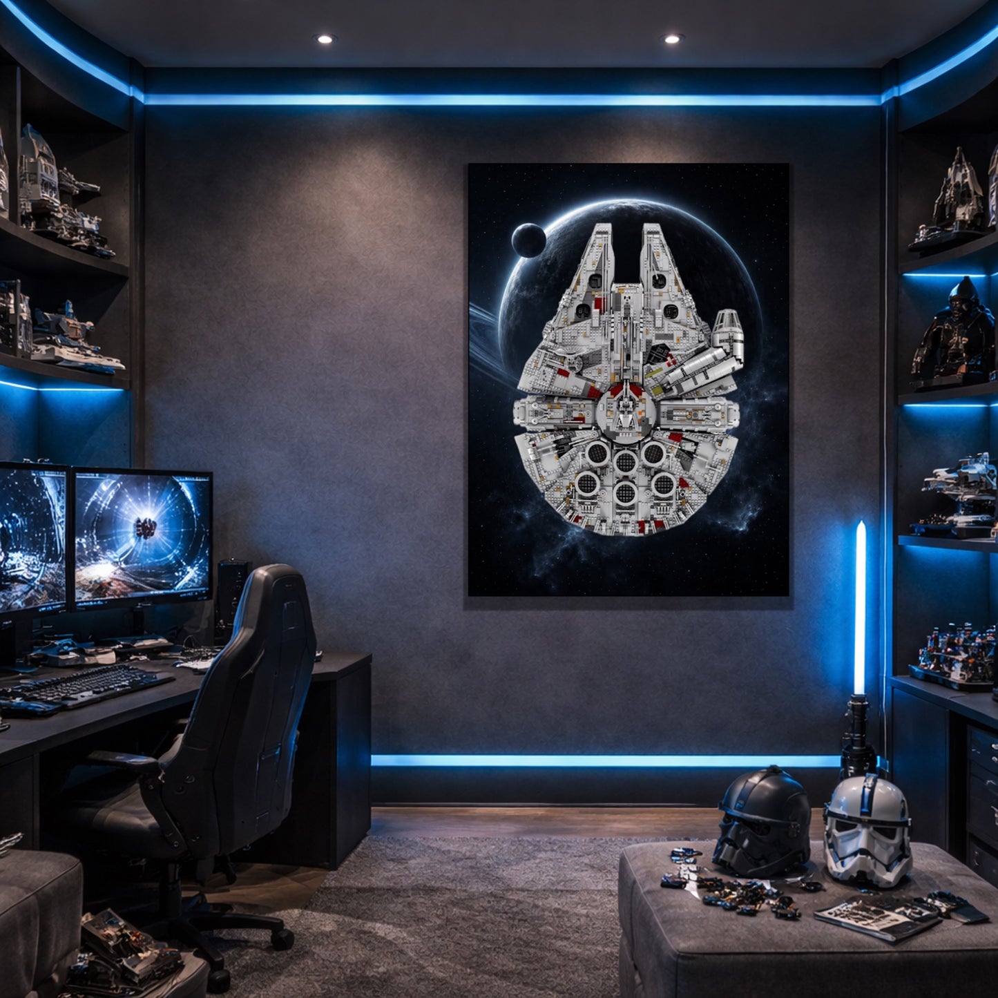 Tableaux muraux LEGO® Star Wars Faucon Millenium UCS 75192, 7 styles, 3 finitions