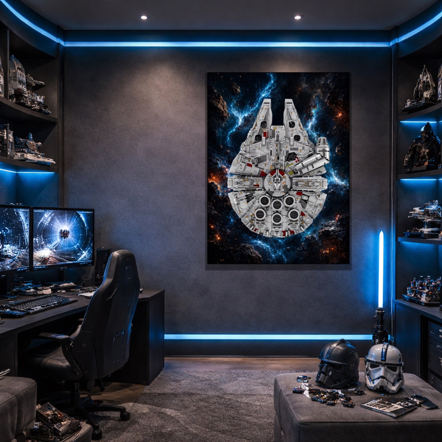 Tableaux muraux LEGO® Star Wars Faucon Millenium UCS 75192, 7 styles, 3 finitions