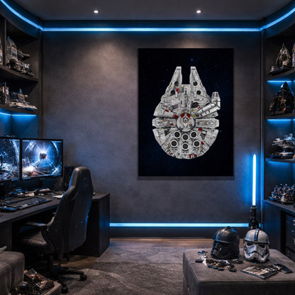 Tableaux muraux LEGO® Star Wars Faucon Millenium UCS 75192, 7 styles, 3 finitions