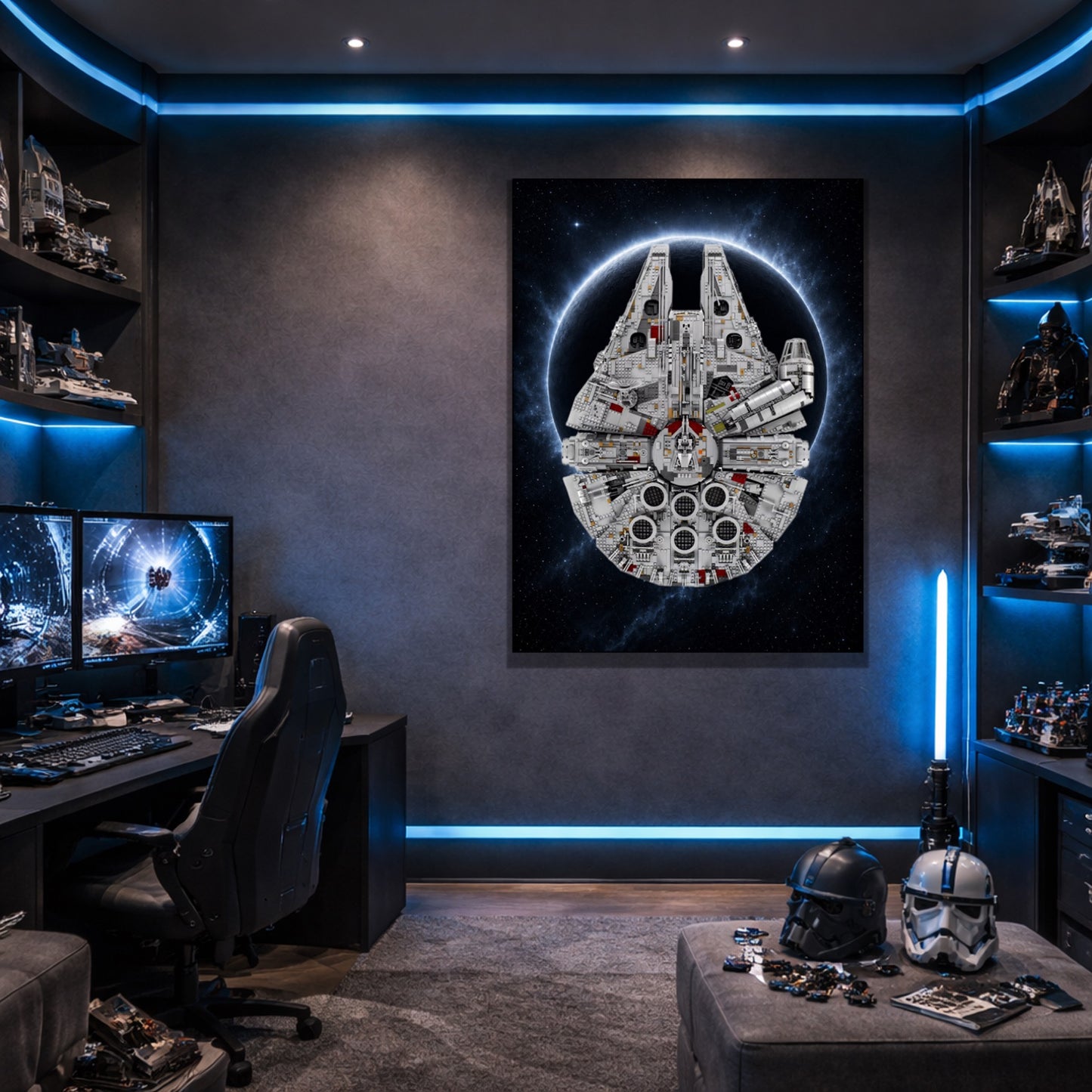 Tableaux muraux LEGO® Star Wars Faucon Millenium UCS 75192, 7 styles, 3 finitions