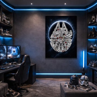 Tableaux muraux LEGO® Star Wars Faucon Millenium UCS 75192, 7 styles, 3 finitions