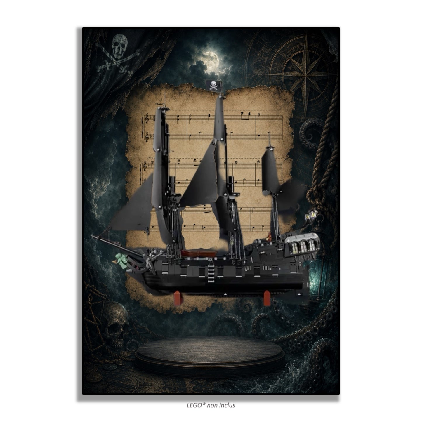 Tableau mural pour LEGO® Icons Bateau Pirate Jack Sparrow 10365