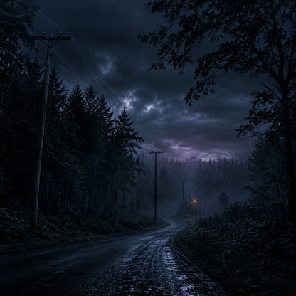 Stranger Things Maison Creel LEGO® 11370 – Décor Dark Road – Visuel du décor seul – Fond de meuble aluminium Kadris®