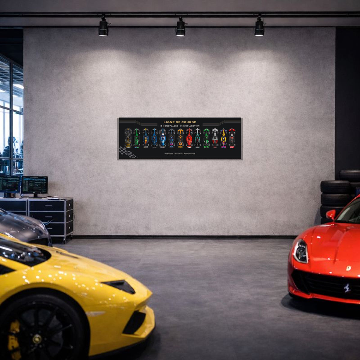 F1 Speed Champions 13 écuries LEGO® 77242-77259 – Style Ligne de course – Tableau installé au mur – Tableau mural Kadris®