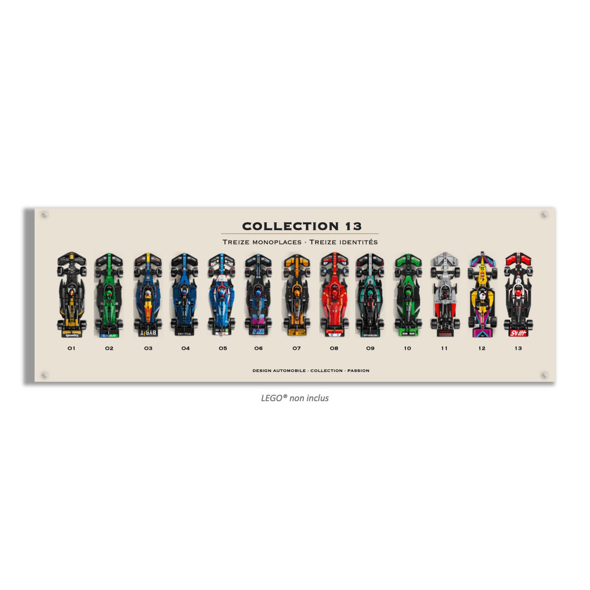 F1 Speed Champions 13 écuries LEGO® 77242-77259 – Style Collection 13 – Autre prise de vue du produit – Tableau mural Kadris®