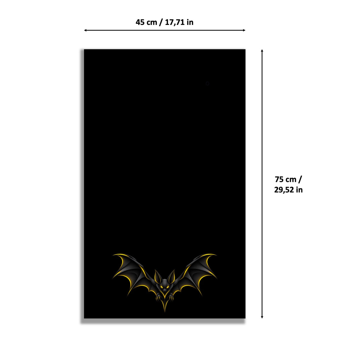 Batmobile Tumbler LEGO® 76240 – Style SILENT WINGS – Visuel des dimensions du tableau – Tableau mural aluminium Kadris®