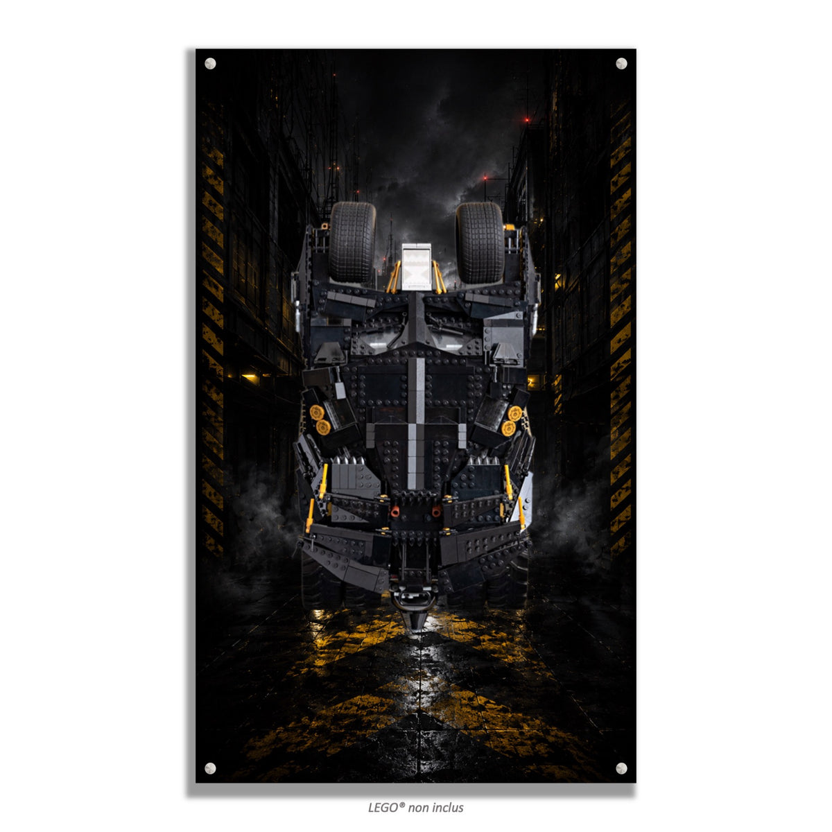Batmobile Tumbler LEGO® 76240 – Style Le Passage Écarlate – Autre prise de vue du produit – Tableau mural aluminium Kadris®