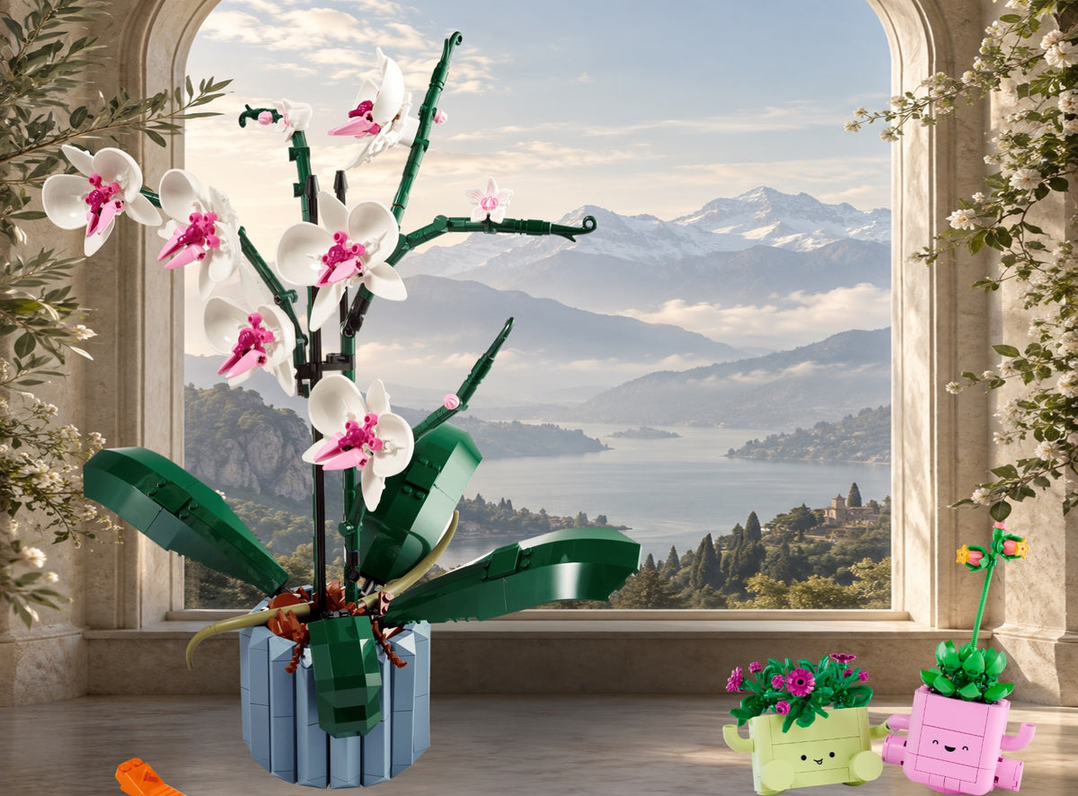 Botanicals plantes LEGO® 11512 et 10311 – Décor Lac des Cimes – Set en place – Fond de meuble aluminium Kadris®