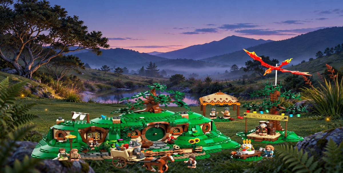La Comté LEGO® 10354 – Décor Brume du Crépuscule – Set LEGO® en place dans le meuble – Fond de meuble aluminium Kadris®