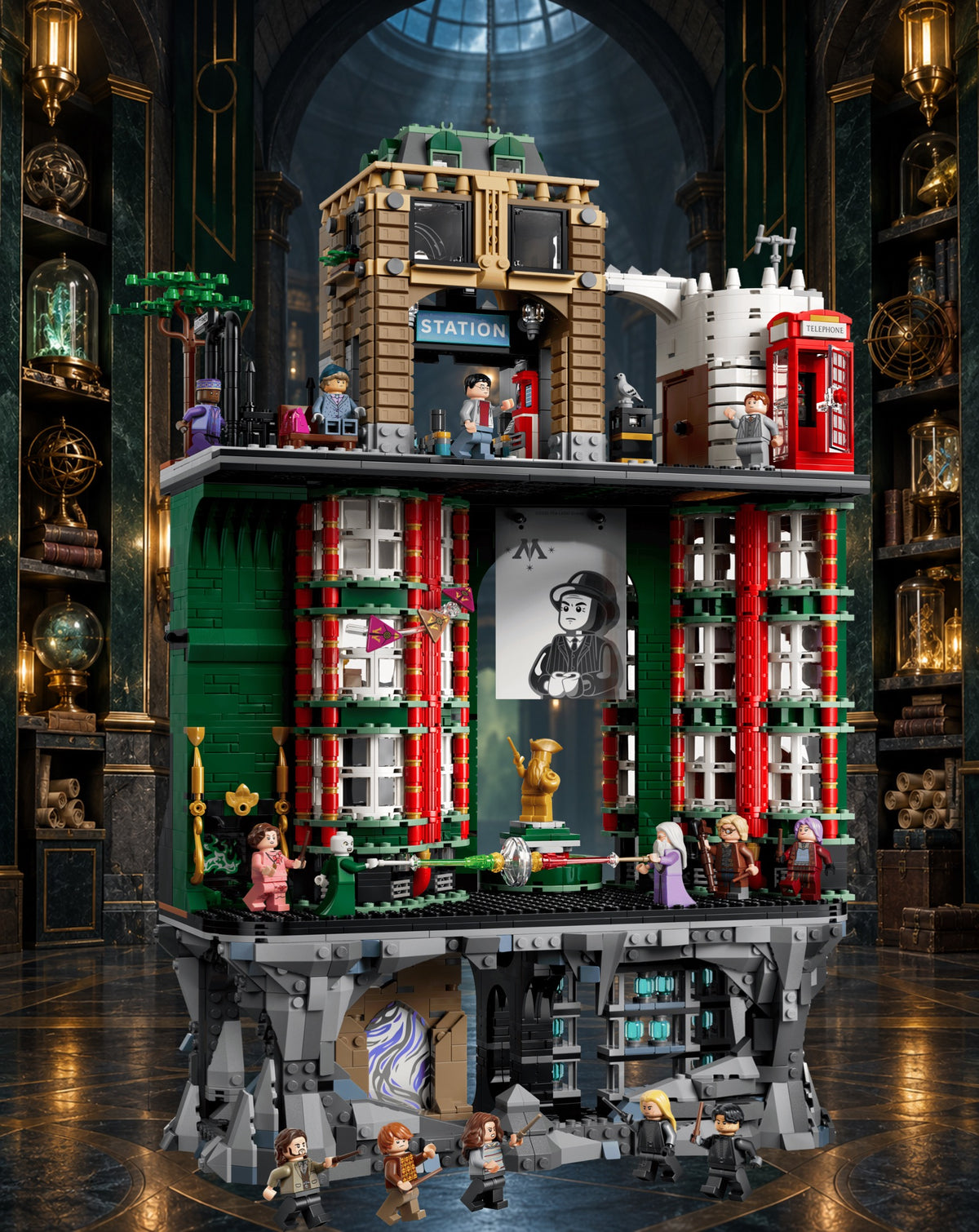 Ministère de la Magie LEGO® 76476 – Décor Archives de Minuit – Set en place dans le meuble – Fond de meuble aluminium Kadris®