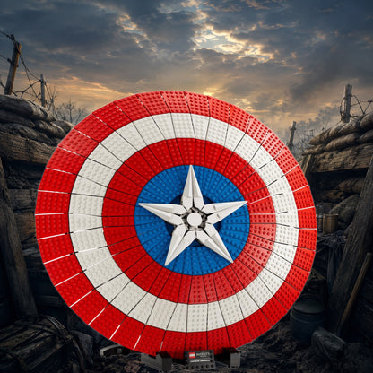 Bouclier de Captain America LEGO® 76262 – Décor Tranchée – Set en place dans le meuble – Fond de meuble aluminium Kadris®