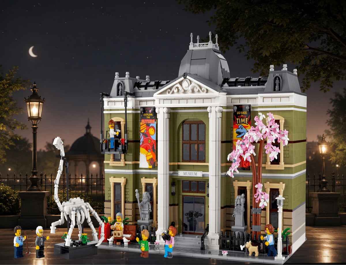 Muséum d'Histoire naturelle LEGO® 10326 – Décor Jardin nocturne – Set en place – Fond de meuble aluminium Kadris®