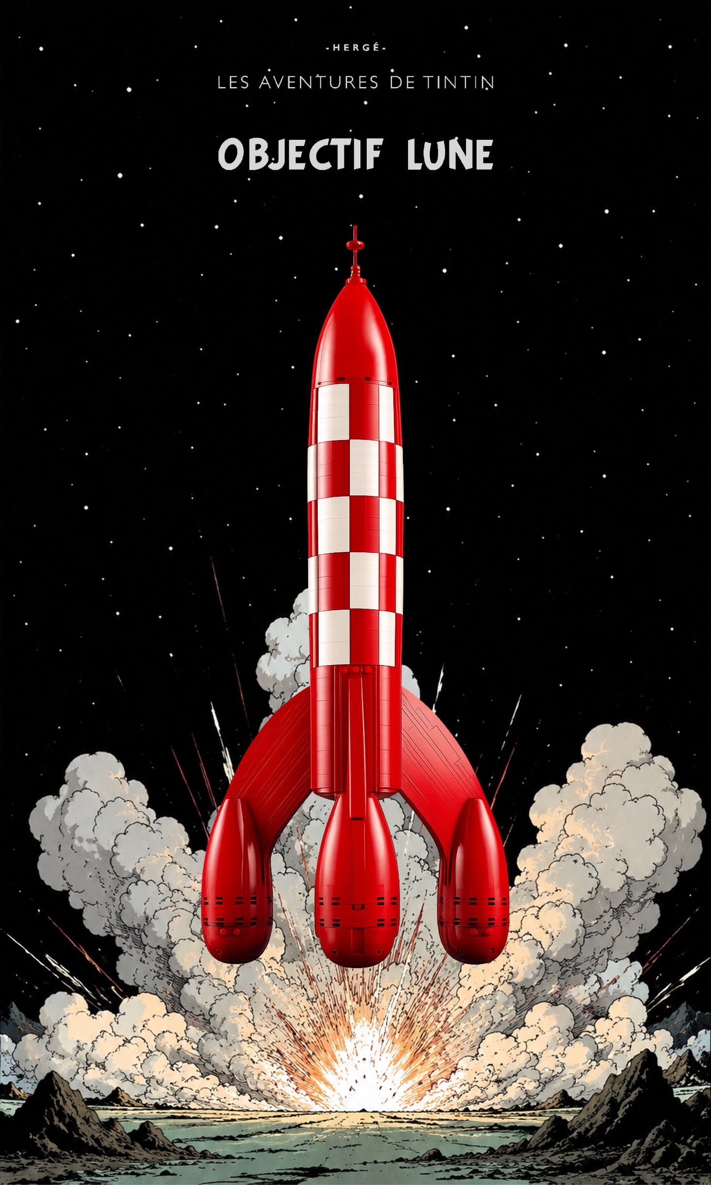Tableaux muraux LEGO Ideas La Fusée de Tintin 21367 — 5 styles, 2 finitions