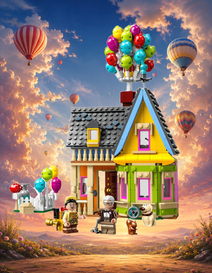 Wanddisplay LEGO® 43217 Het huis uit Up, 3 afwerkingen