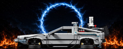 DeLorean LEGO® 10300 – Décor Electric Fire Portal – Set LEGO® en place dans le meuble – Fond de meuble aluminium Kadris®