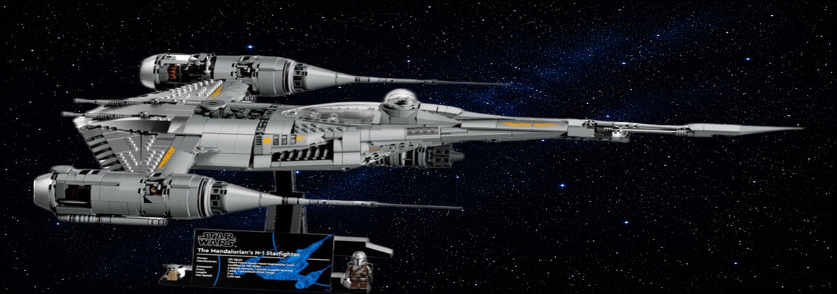 Chasseur N-1 du Mandalorien LEGO® 75442 – Décor Blue Starfield – Set en place – Fond de meuble aluminium Kadris®