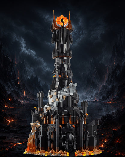 Barad-dûr LEGO® 10333 – Décor Moonlit Abyss – Set LEGO® en place dans un IKEA® Pax 75 – Fond de meuble aluminium Kadris®