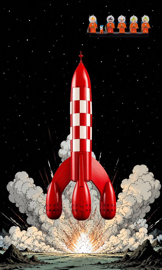 Tableau mural pour LEGO® Ideas La Fusée de Tintin 21367