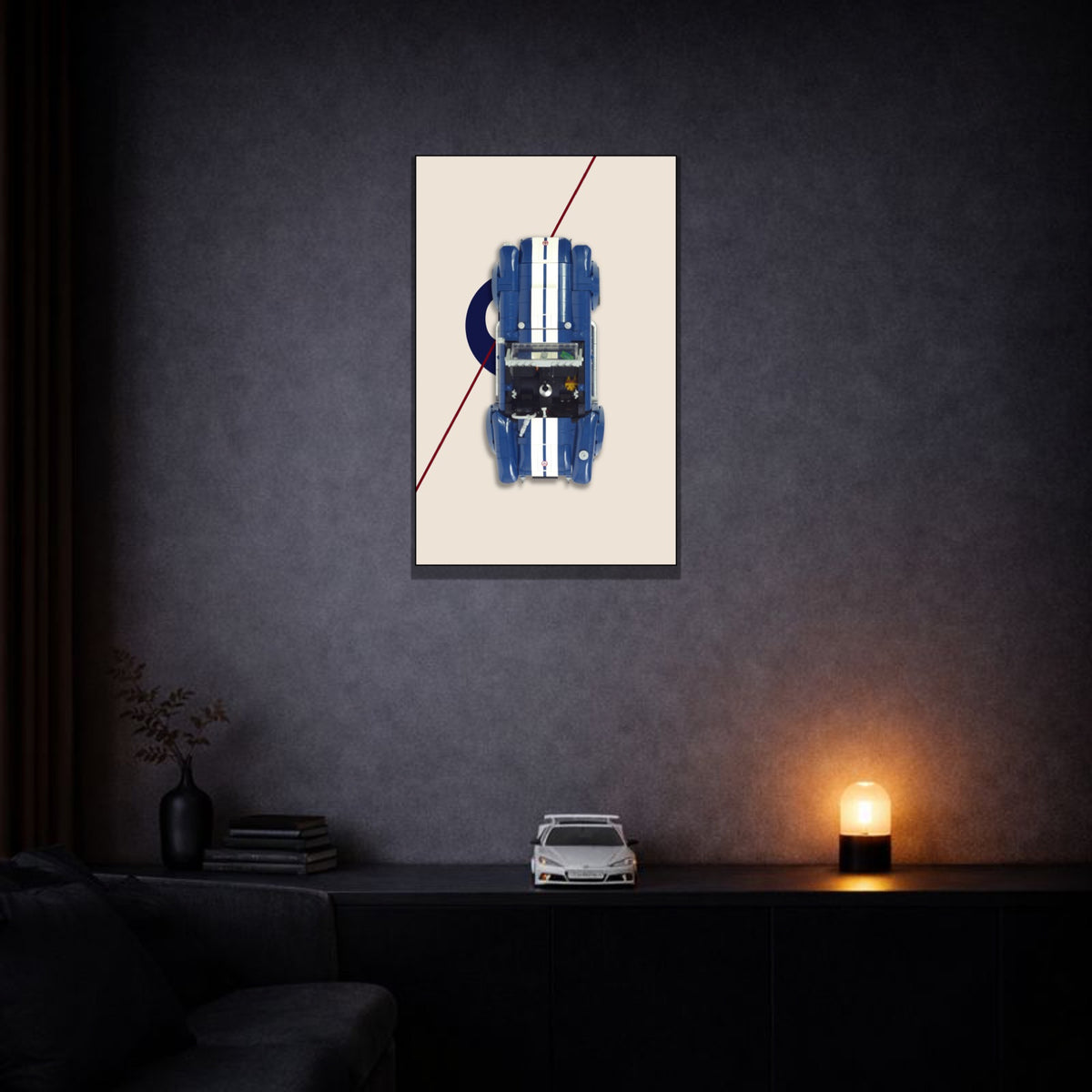 Shelby Cobra 427 S/C LEGO® 10357 – Style The Open Road – Tableau installé au mur – Tableau mural aluminium Kadris®