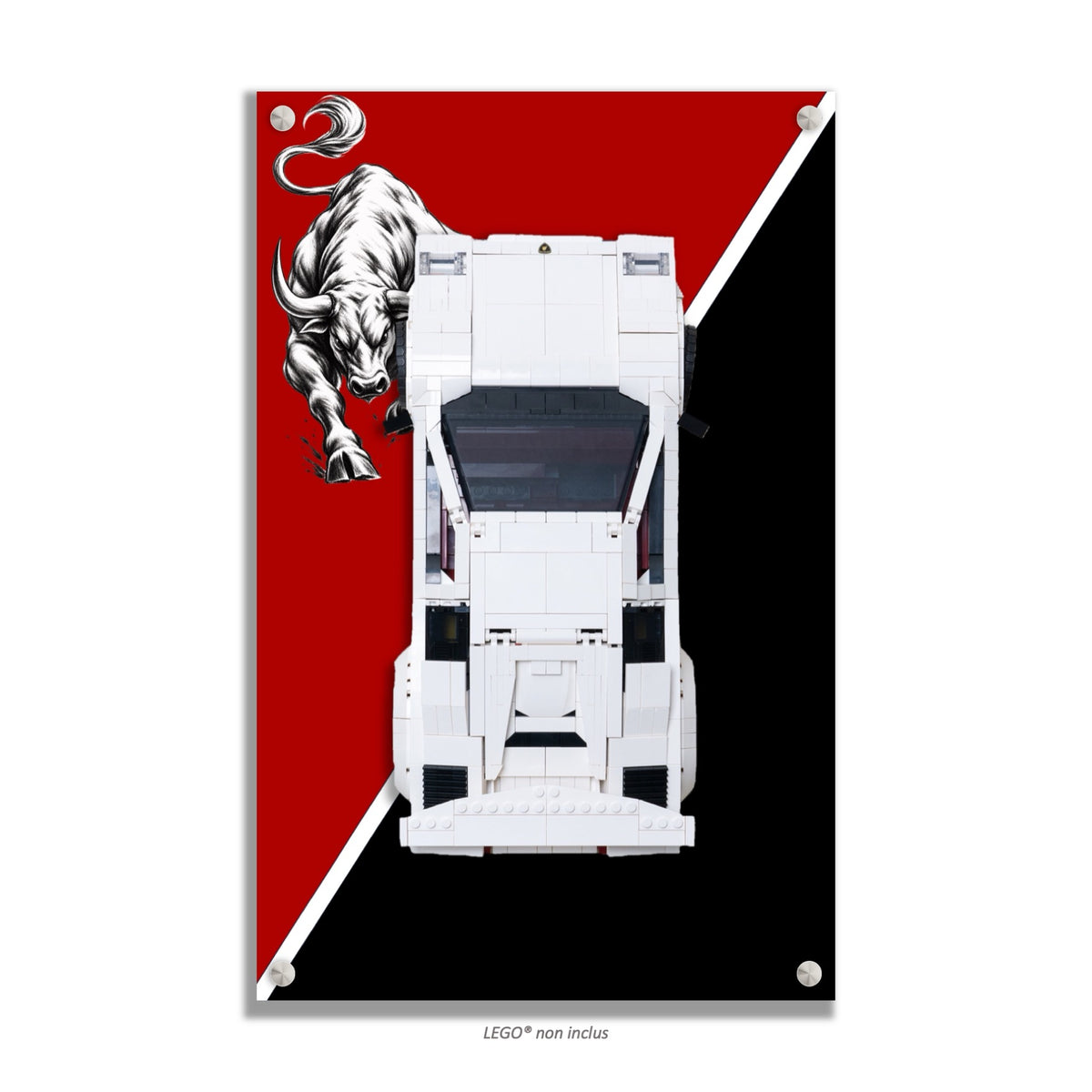 Lamborghini Countach 5000 LEGO® 10337 – Style Bull Instinct – Autre prise de vue du produit – Tableau mural aluminium Kadris®