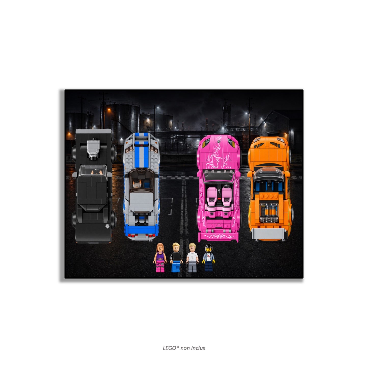 Wandbild LEGO® Speed Champions Fast & Furious 77260, 76912, 77241, 76917 vereint, 3 Ausführungen