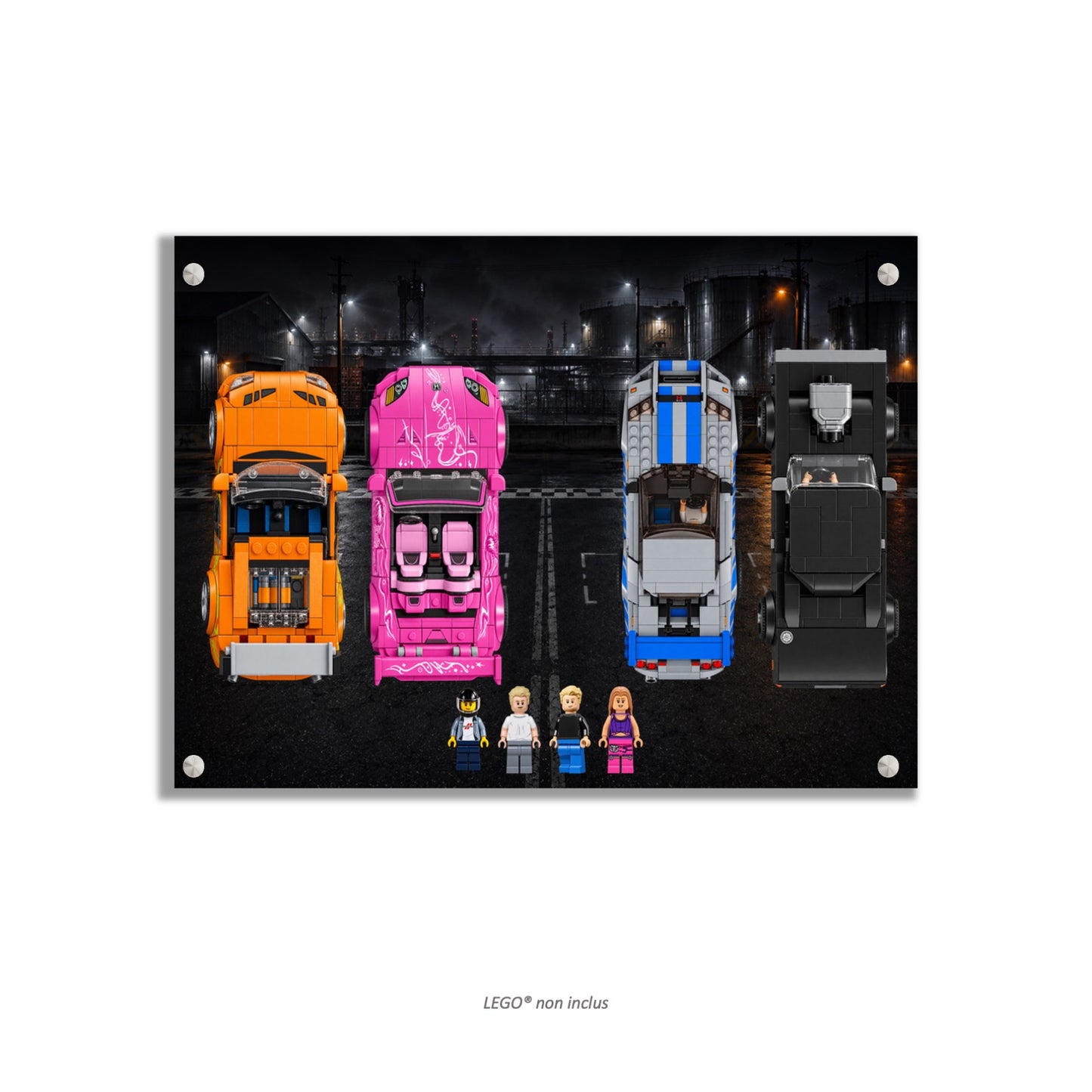 Wandbild LEGO® Speed Champions Fast & Furious 77260, 76912, 77241, 76917 vereint, 3 Ausführungen