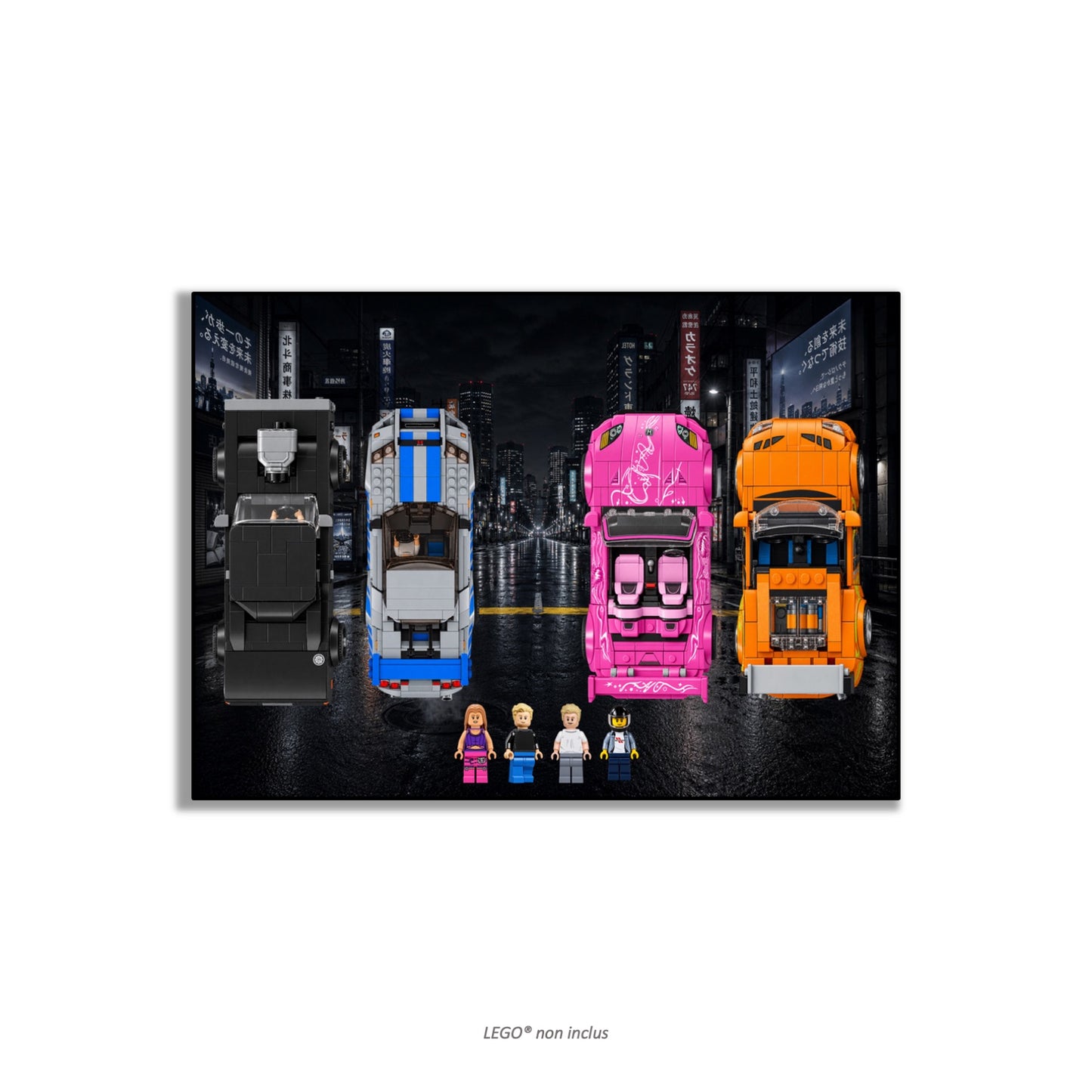 Wandbild LEGO® Speed Champions Fast & Furious 77260, 76912, 77241, 76917 vereint, 3 Ausführungen