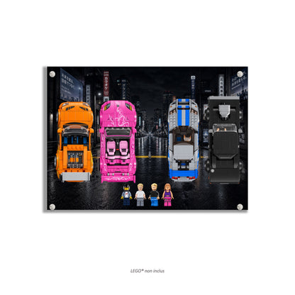 Wandbild LEGO® Speed Champions Fast & Furious 77260, 76912, 77241, 76917 vereint, 3 Ausführungen