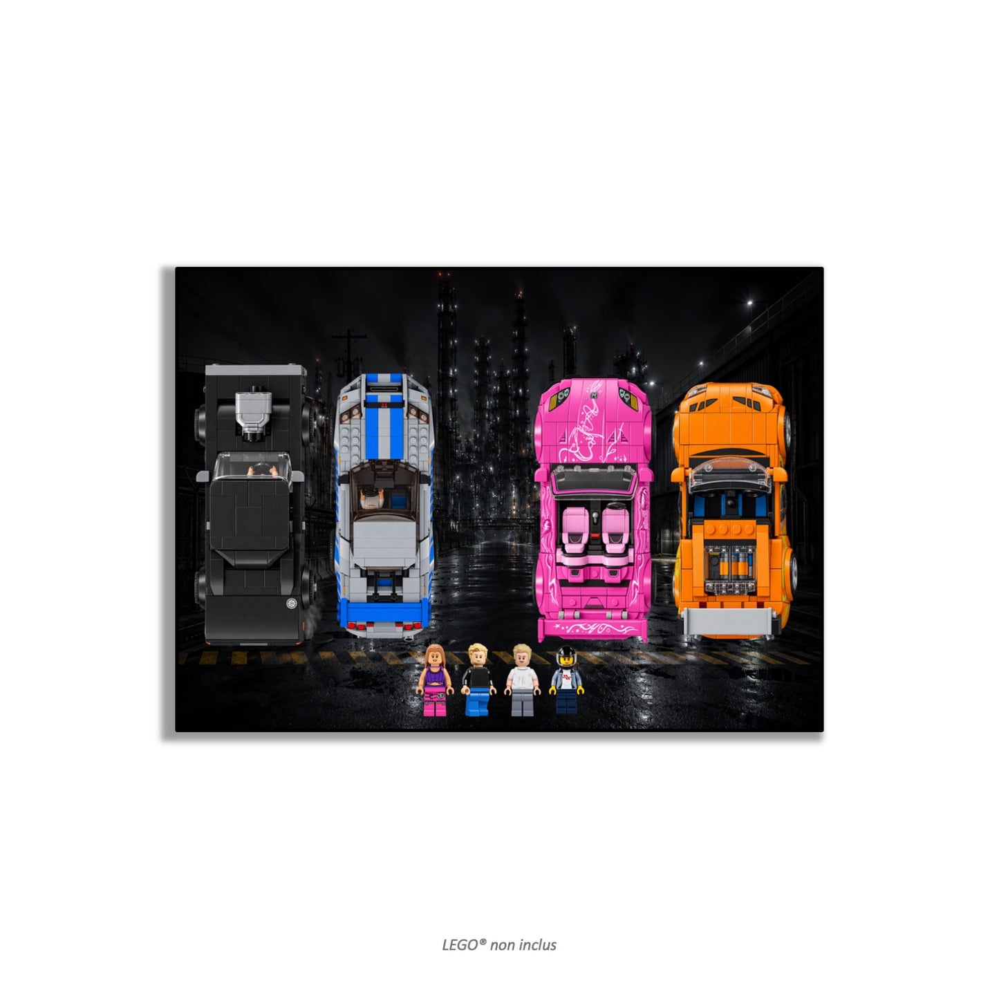 Wandbild LEGO® Speed Champions Fast & Furious 77260, 76912, 77241, 76917 vereint, 3 Ausführungen