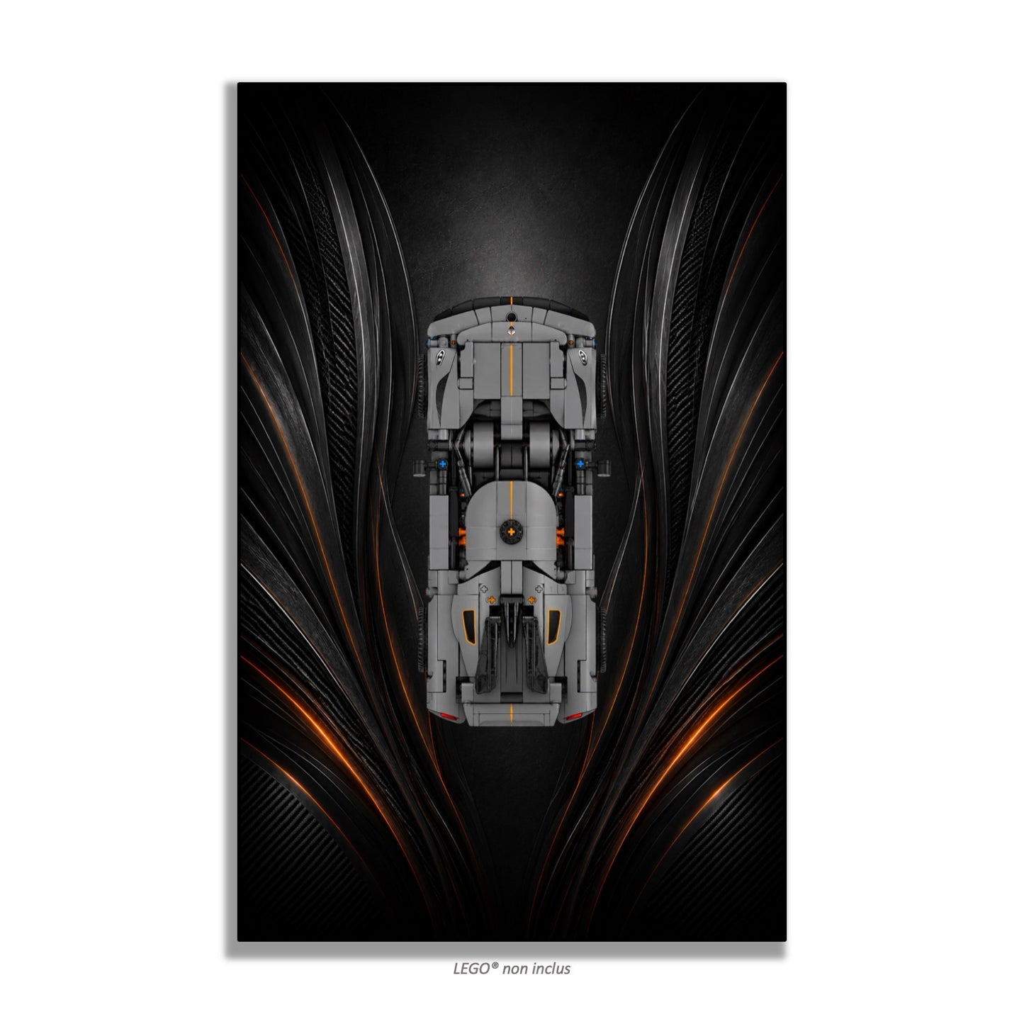 Tableaux muraux pour LEGO® Technic Hypercar Koenigsegg Jesko Absolut grise 42173, 1 style, 3 finitions