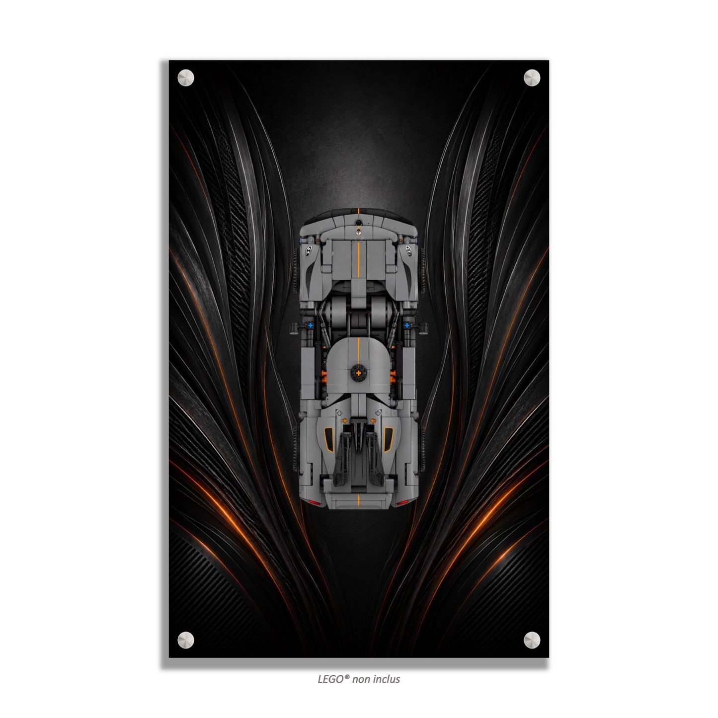 Tableaux muraux pour LEGO® Technic Hypercar Koenigsegg Jesko Absolut grise 42173, 1 style, 3 finitions