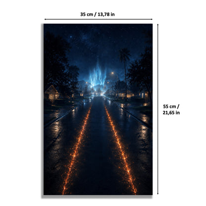 DeLorean Retour vers le Futur LEGO® 10300 – Style HOMEBOUND – Visuel des dimensions – Tableau mural aluminium Kadris®