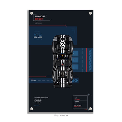 Tableaux muraux pour LEGO® Technic La voiture de course 1966 Ford GT40 MKII 42223, 3 styles, 3 finitions