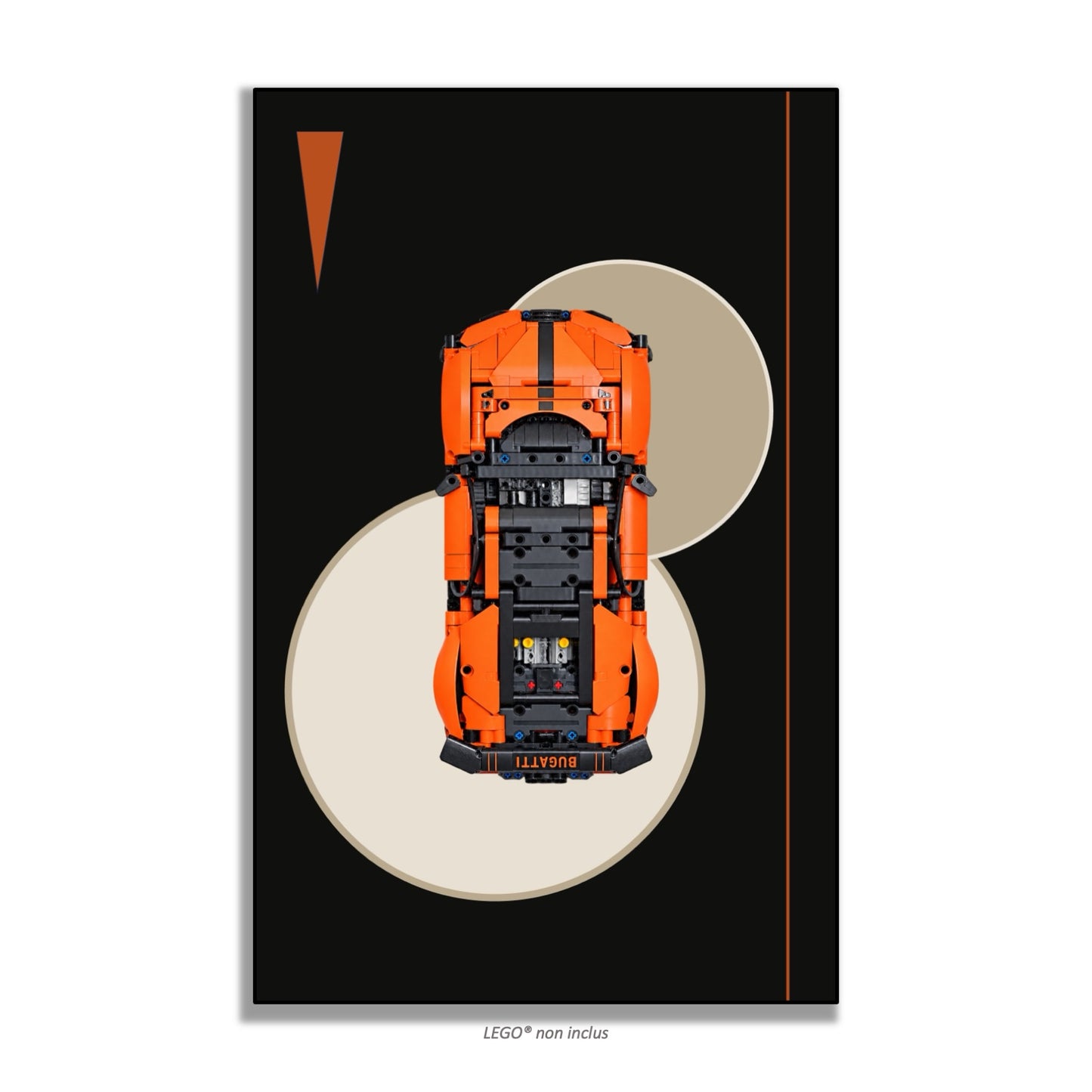 Tableaux muraux pour LEGO® Technic Hypercar Bugatti Chiron Pur Sport 42222, 3 styles, 3 finitions