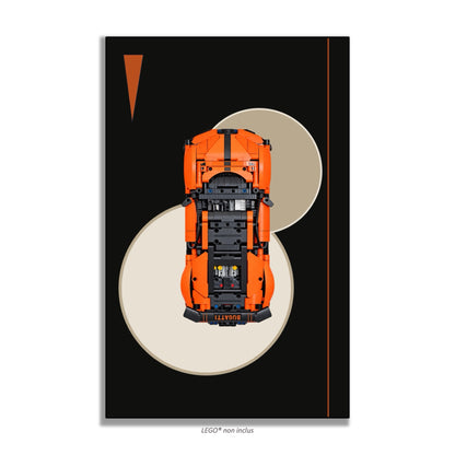 Tableaux muraux pour LEGO® Technic Hypercar Bugatti Chiron Pur Sport 42222, 3 styles, 3 finitions