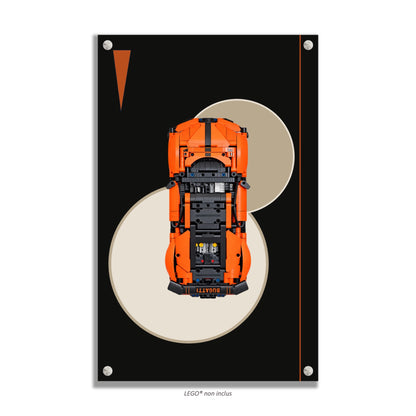 Tableaux muraux pour LEGO® Technic Hypercar Bugatti Chiron Pur Sport 42222, 3 styles, 3 finitions