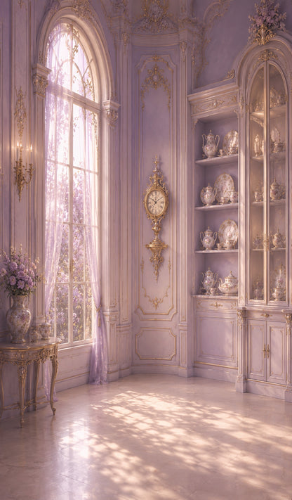 Château de la Belle et la Bête LEGO® 43196 – Décor Salon poudré – Visuel du décor seul – Fond de meuble aluminium Kadris®