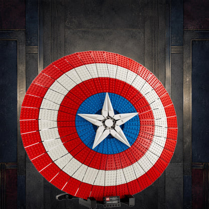 Bouclier de Captain America LEGO® 76262 – Décor Mur monumental – Set en place – Fond de meuble aluminium Kadris®