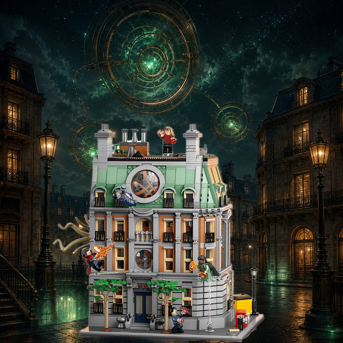 Le Saint des Saints LEGO® 76218 – Décor Emerald Fracture – Set en place dans le meuble – Fond de meuble aluminium Kadris®