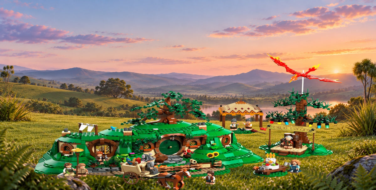 La Comté LEGO® 10354 – Décor Lueur des Hautes Terres – Set LEGO® en place dans le meuble – Fond de meuble aluminium Kadris®