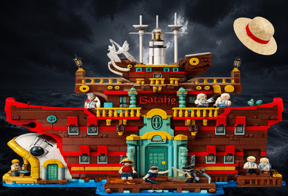 Baratie One Piece LEGO® 75640 – Décor Stormy Sea – Set LEGO® en place dans le meuble – Fond de meuble aluminium Kadris®