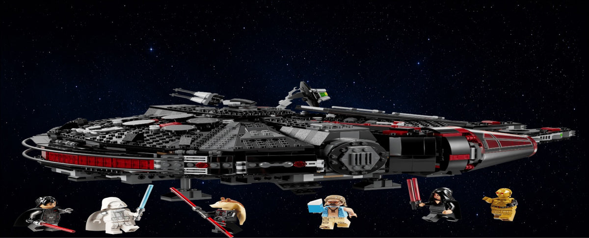 Faucon Millennium Noir LEGO® 75389 – Décor Deep Space – Set LEGO® en place dans le meuble – Fond de meuble aluminium Kadris®