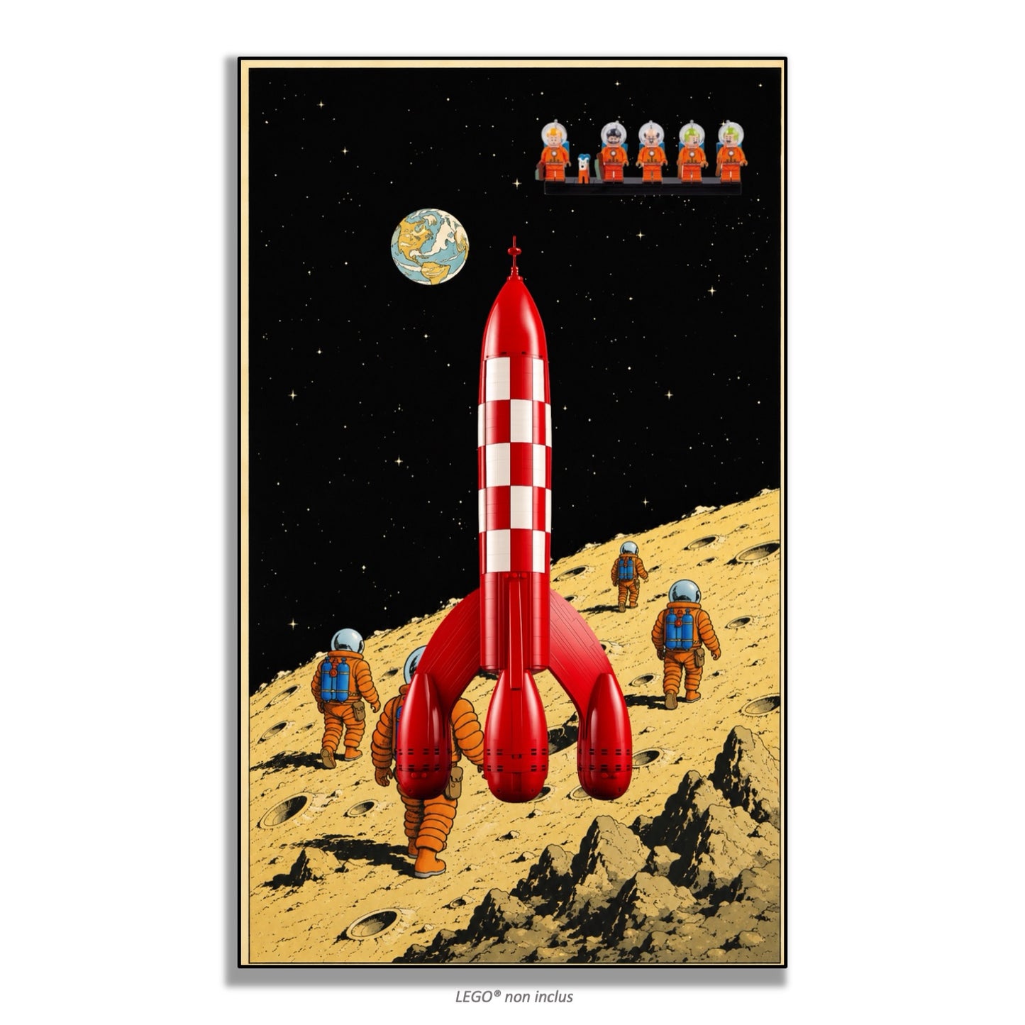 Wall display for LEGO® Ideas Tintin's Rocket 21367
