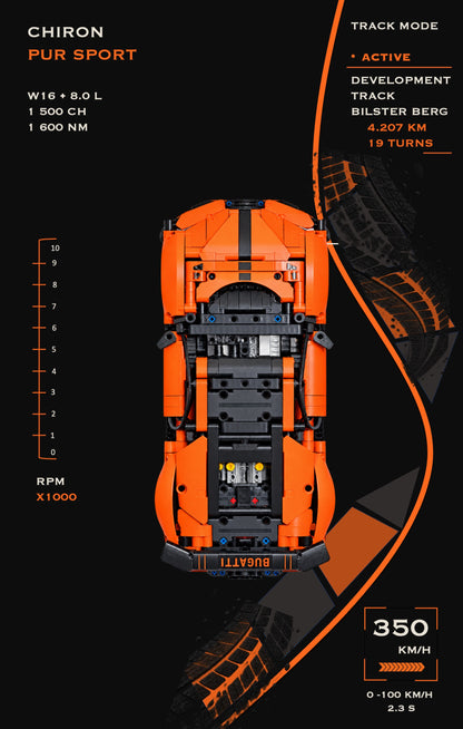 Tableaux muraux pour LEGO® Technic Hypercar Bugatti Chiron Pur Sport 42222, 3 styles, 3 finitions