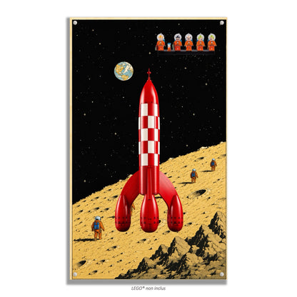 Wall display for LEGO® Ideas Tintin's Rocket 21367