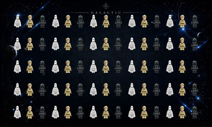 LEGO® Minifigure Display Wall Art 75x45 cm, for 75 Minifigures, 7 Backgrounds, 3 Finishes